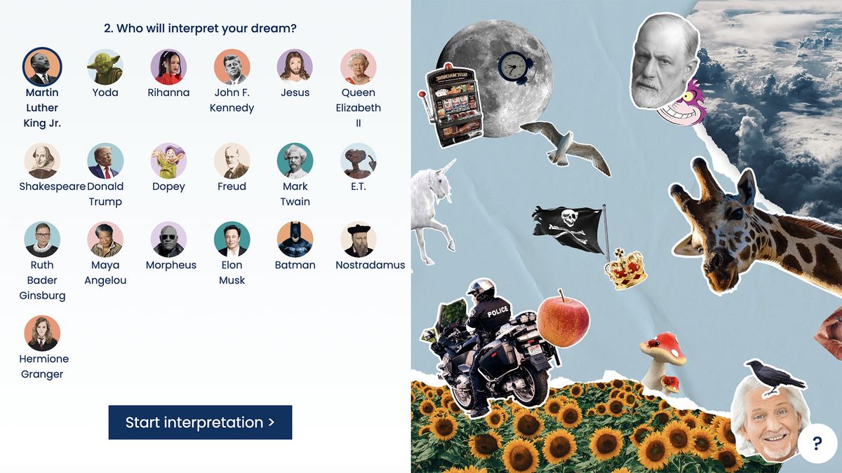 Screengrab of the Dream Interpreter ChatGPT tool