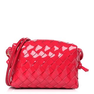 Bottega Veneta Patent Nappa Intrecciato Mini Loop Camera Bag Candy Stripe