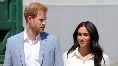 Prince Harry, Duke of Sussex and Meghan, Duchess of Sussex visit a township to learn about Youth Employment Services