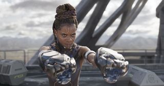 Letitia Wright in 2018 movie Black Panther.