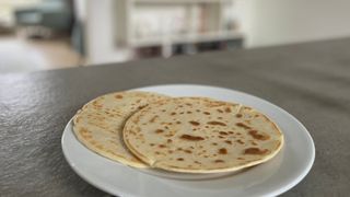 Two pancakes made in the Smeg Non-Stick Frying Pan