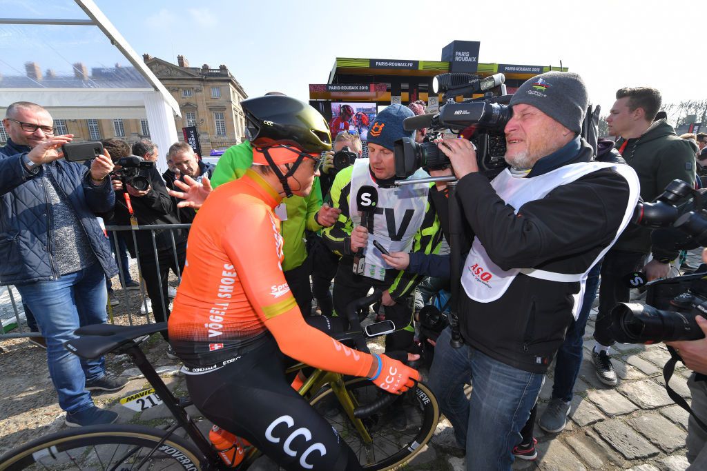 Greg van Avermaet at the start of Paris-Roubaix