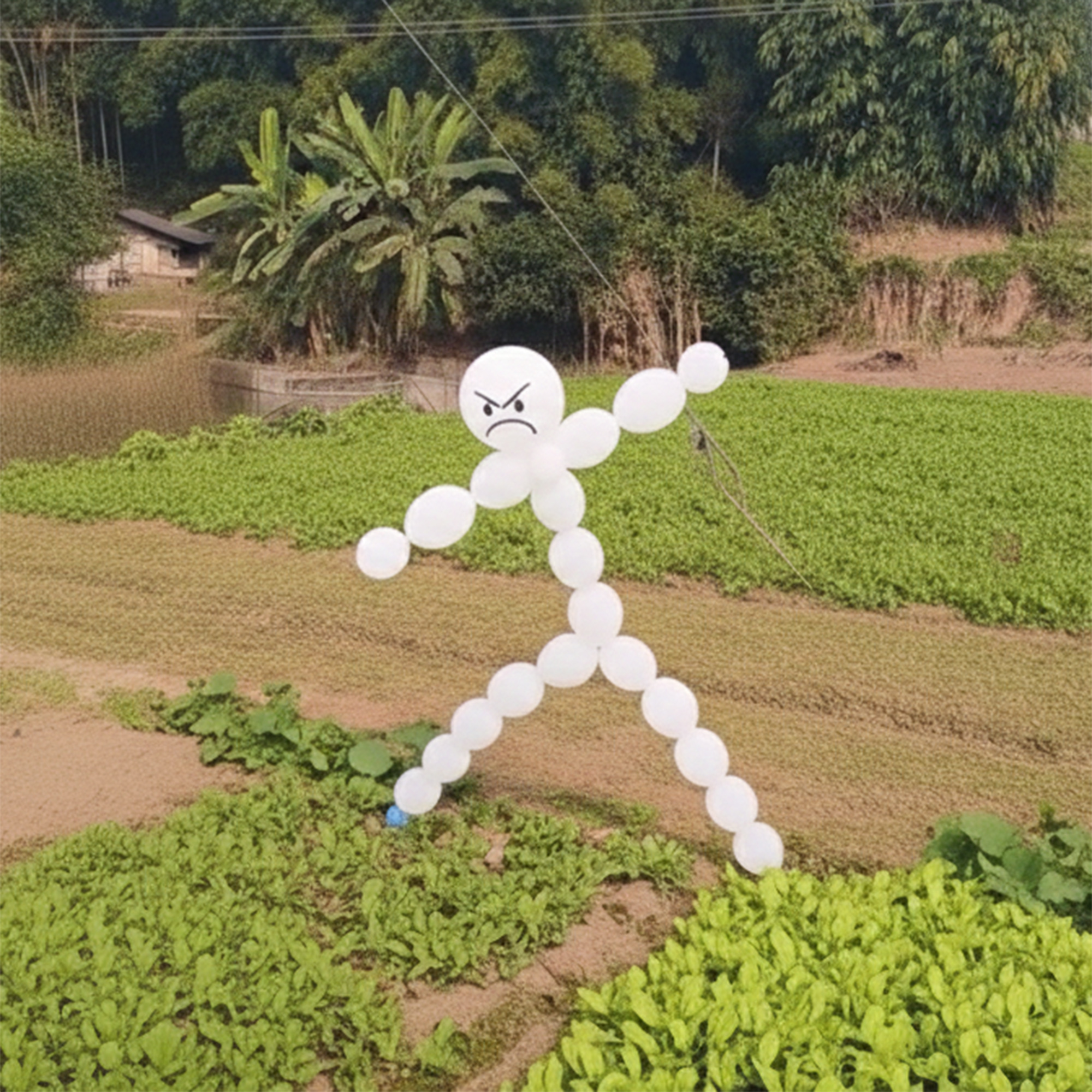 Dancing balloon scarecrow