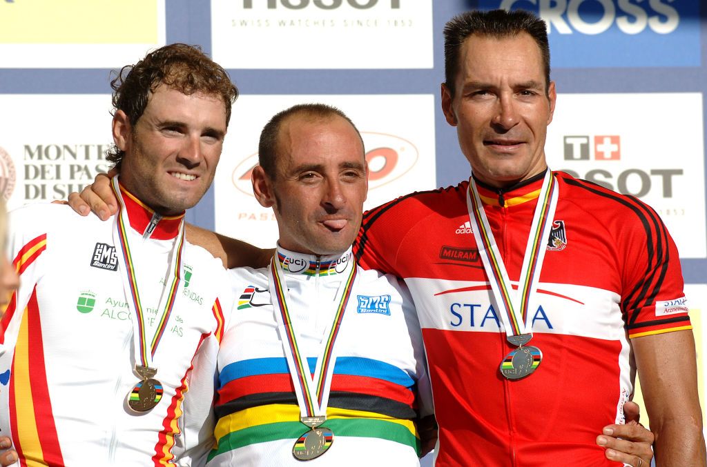 The 2006 podium of Valverde, Bettini and Zabel (L-R)