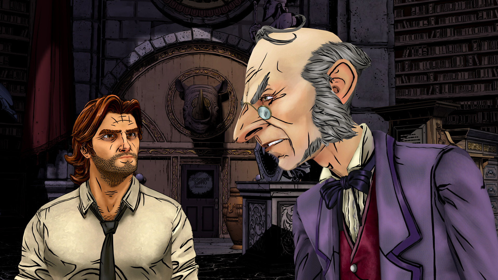 Bigby speaks to the mayor in episodic narrative adventure, The Wolf Among Us Remastered