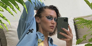 Bella Hadid Posed Topless with Gold Nipple Paint