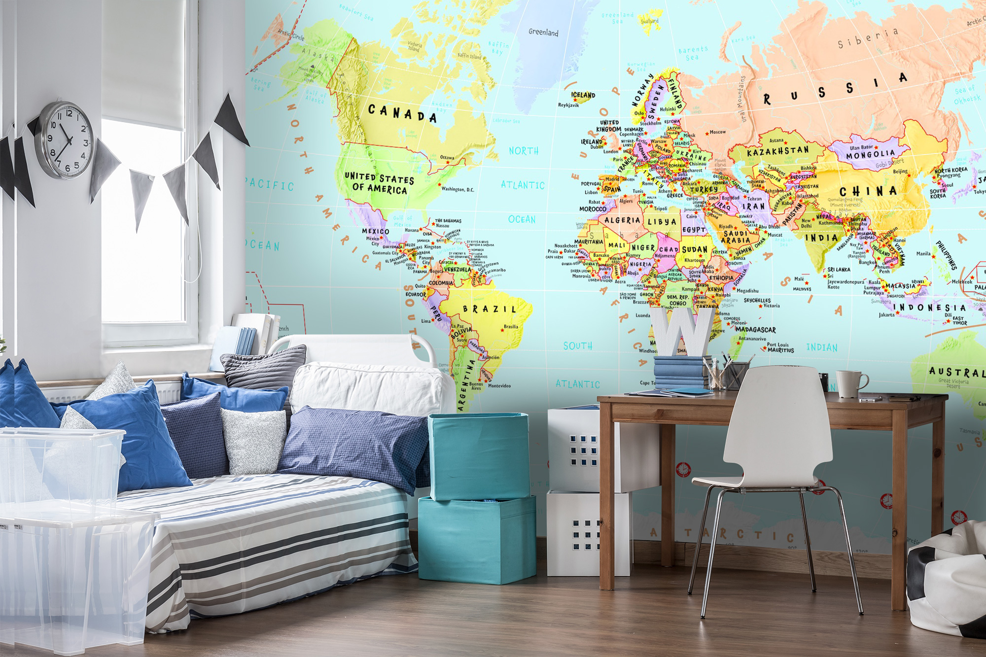 Childrens Map Mural From Wallsauce.com