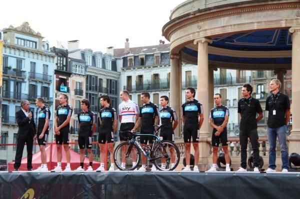 Team Sky on display in Pamplona