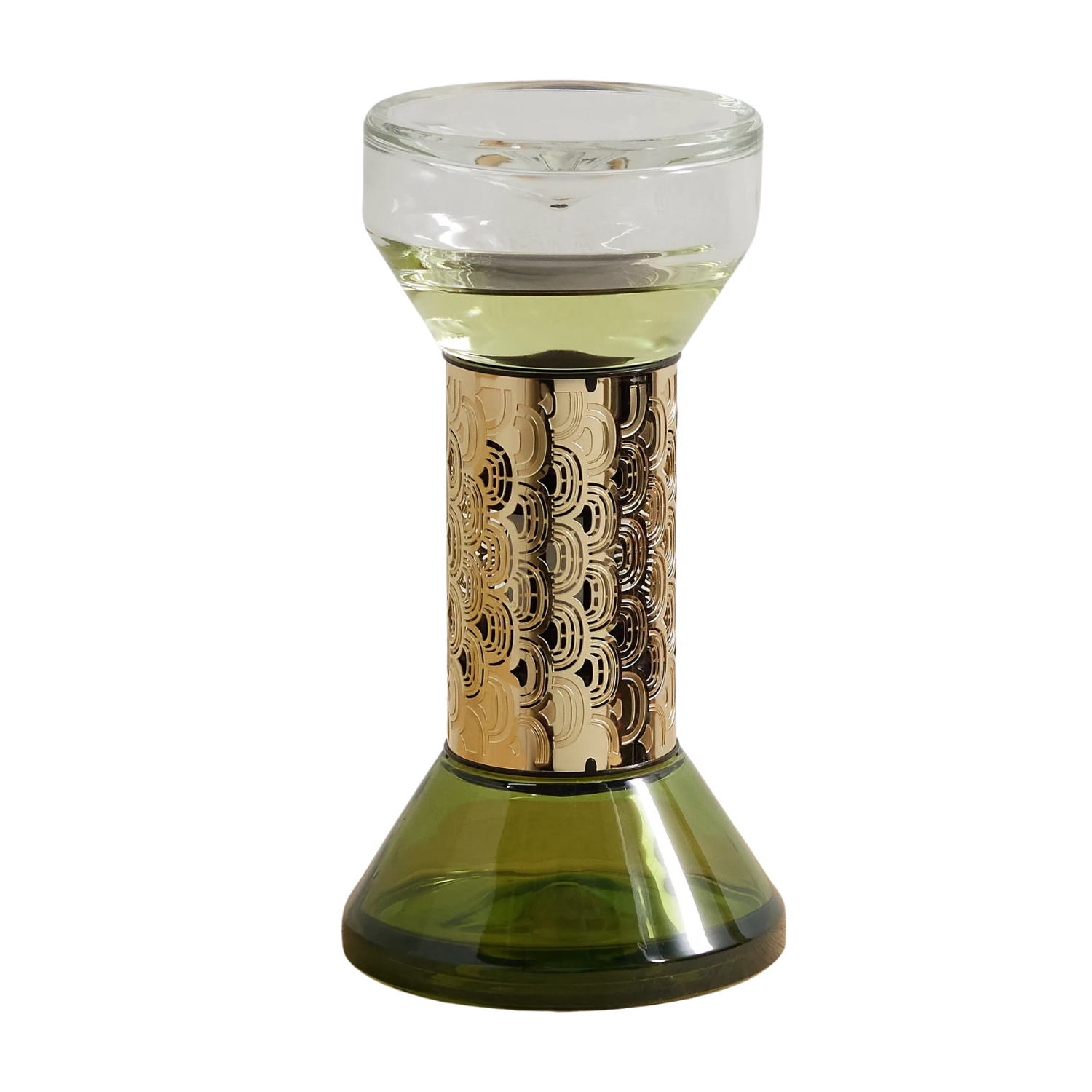 A green hourglass diffuser