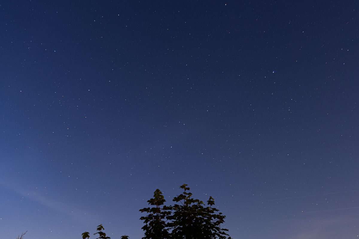 Night sky over a town