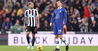Premier League fixtures: Mason Mount of Chelsea reacts after Joe Willock of Newcastle United scored their team's first goal during the Premier League match between Newcastle United and Chelsea FC at St. James Park on November 12, 2022 in Newcastle upon Tyne, England.