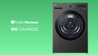 LG Smart Load Washer on green Top Ten Reviews Deal background: Big Savings