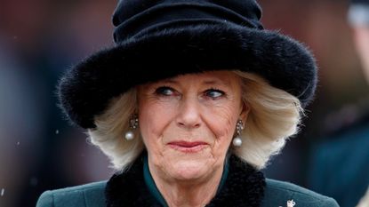 Camilla, Duchess of Cornwall (in her role as Royal Colonel, 4th Battalion The Rifles) inspects soldiers of 4th Battalion The Rifles