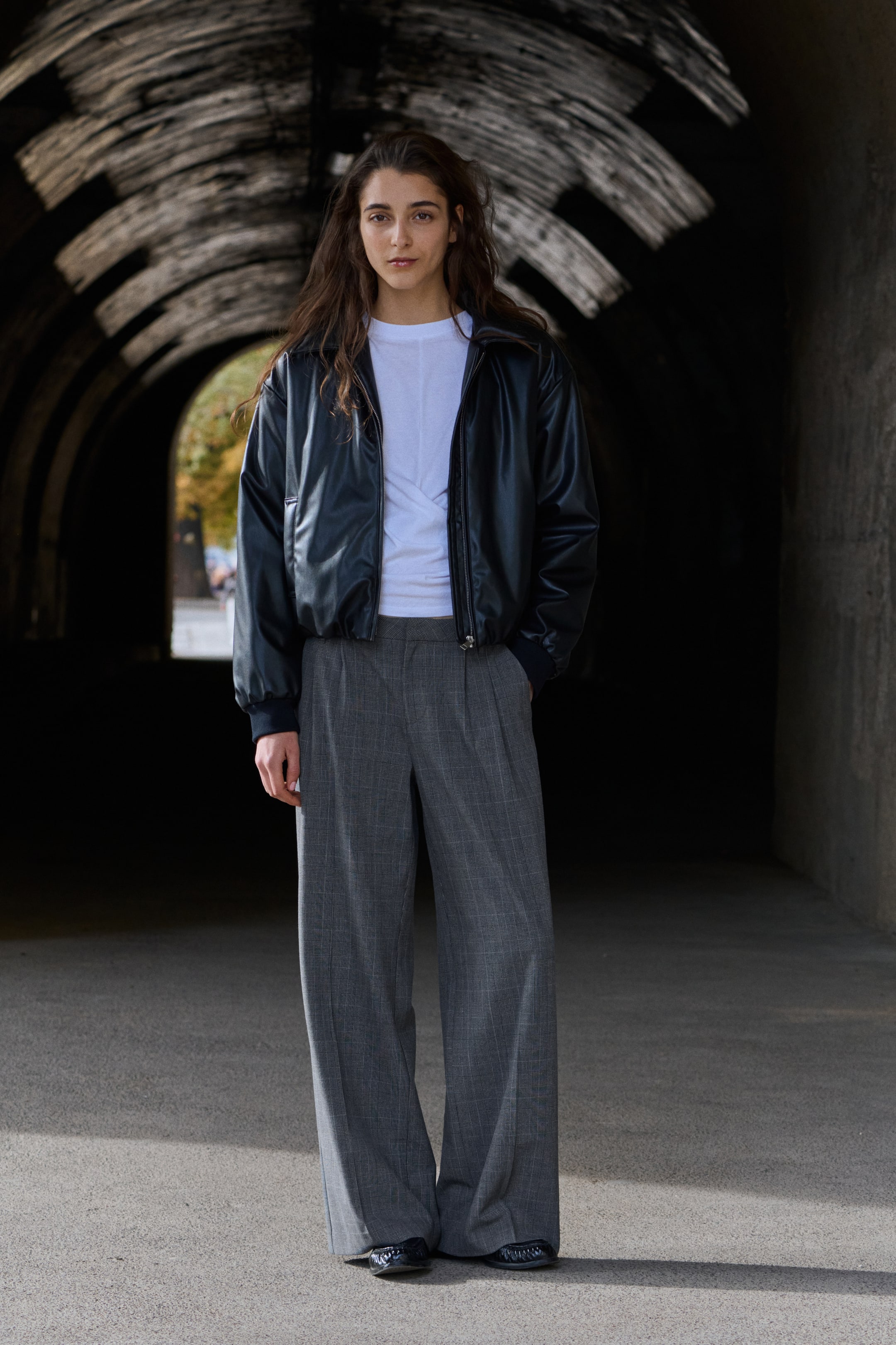 Wide Tailored Trousers - Grey