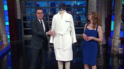 Stephen Colbert has a bathrobe for President Trump
