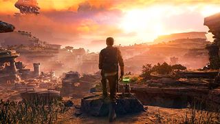 Most anticipated games of 2023; a man stands on an alien world looking at a sunset