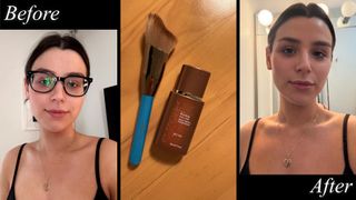 Siena Gagliano self tanner before and after