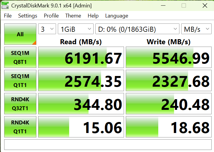 Orico X50 speed tests