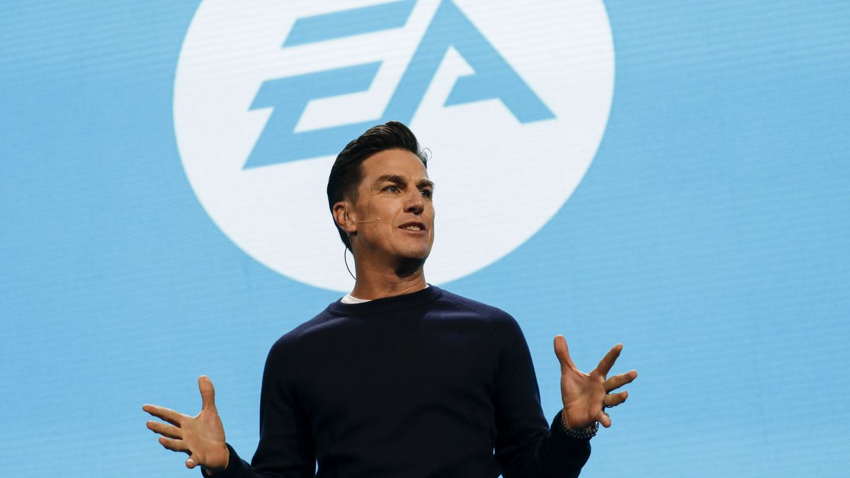 Andrew Wilson, chief executive officer of Electronic Arts Inc. (EA), speaks during the company&#039;s EA Play event ahead of the E3 Electronic Entertainment Expo in Los Angeles, California, U.S., on Saturday, June 9, 2018. EA announced that it is introducing a higher-end version of its subscription game-playing service that will include new titles such as Battlefield V and the Madden NFL 19 football game