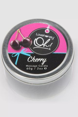 cherry flavored massage and lube candle