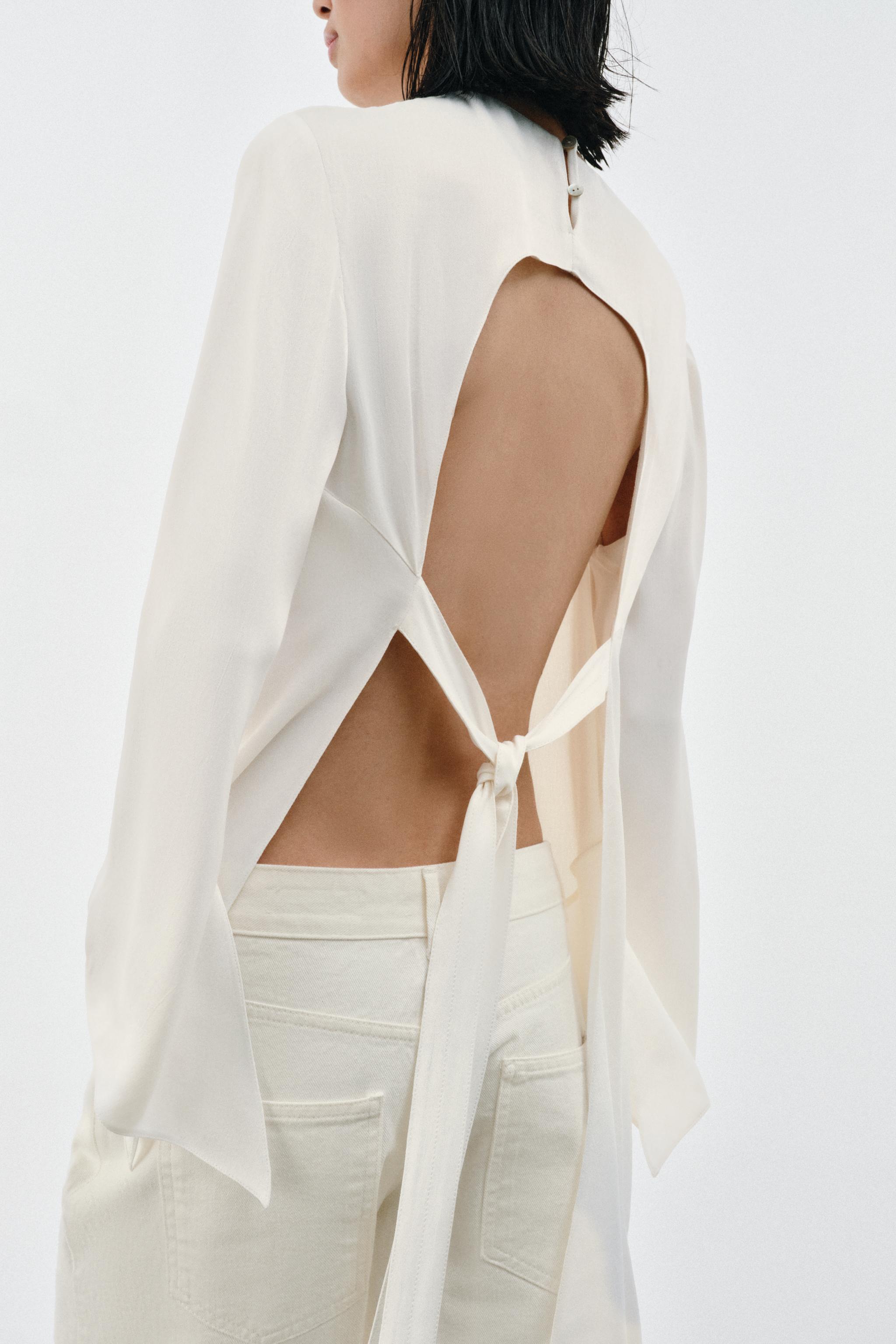 ZARA Zw Collection Satin Asymmetric Top