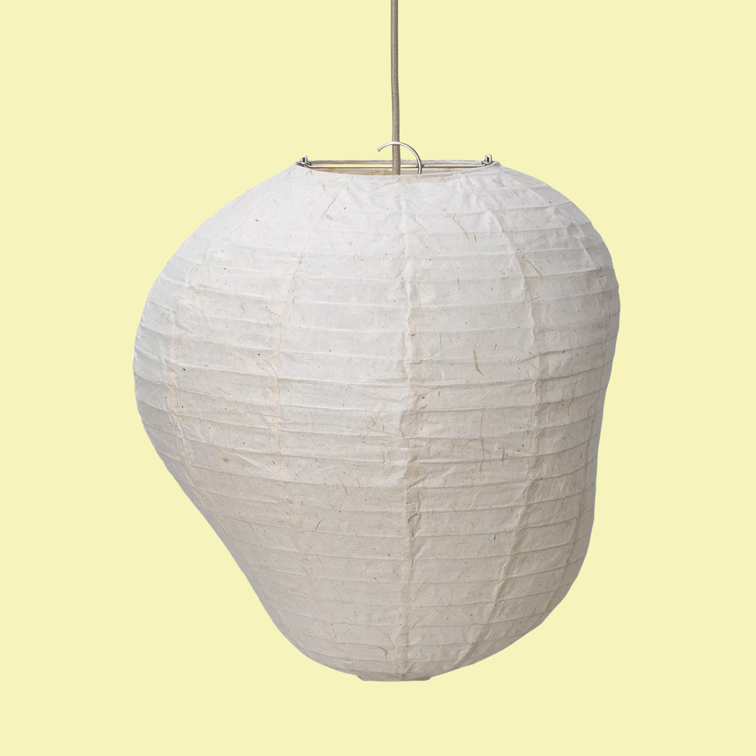 A pendant rice paper lamp shade