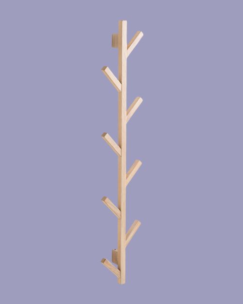 Anela Oak 8-Hook Wall-Mounted Coat Rack