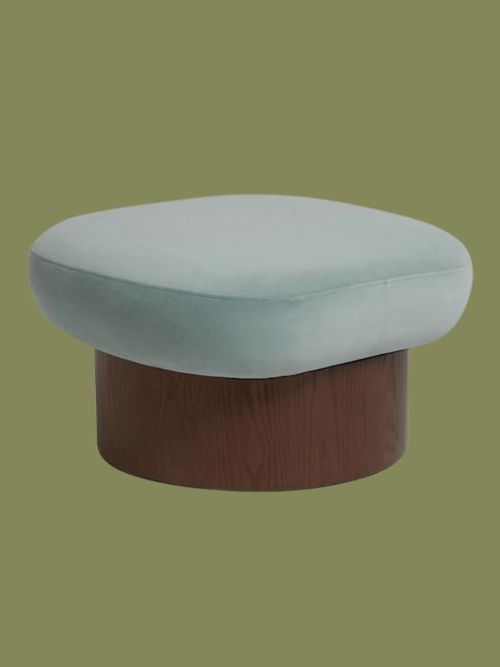 Novara Storage Footstool in Steel Grey Blue