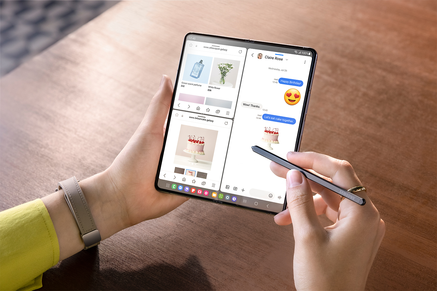 le samsung galaxy fold en mode multitache