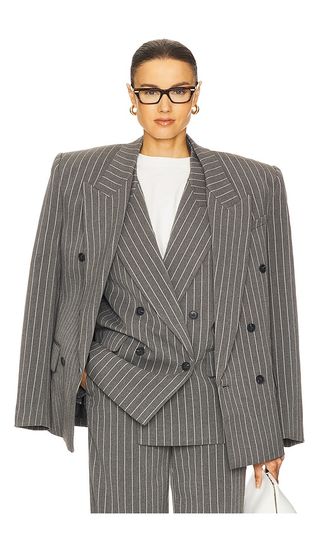 Pinstripe Double Breasted Blazer