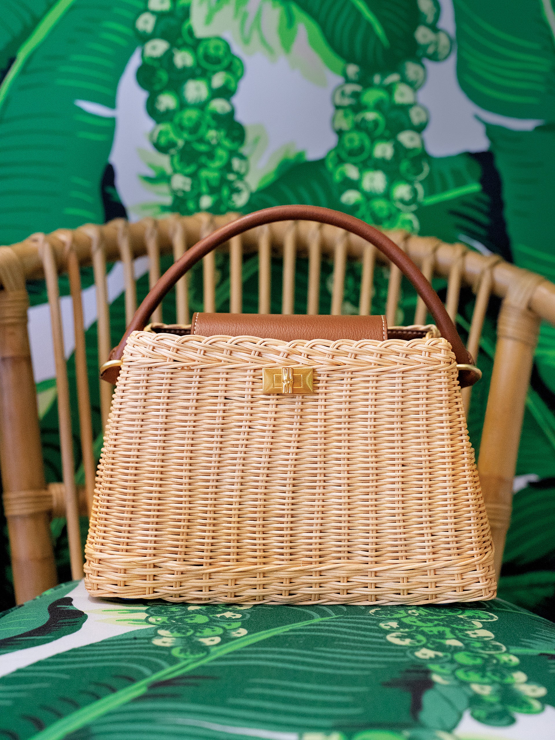 Natural/saddle Solid Faith Wicker Handbag | Women's Handbags | J.mclaughlin