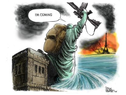 Editorial cartoon World U.S. Paris Attacks