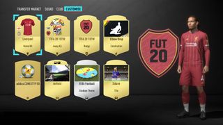FIFA 20 Ultimate Team Customise Screen