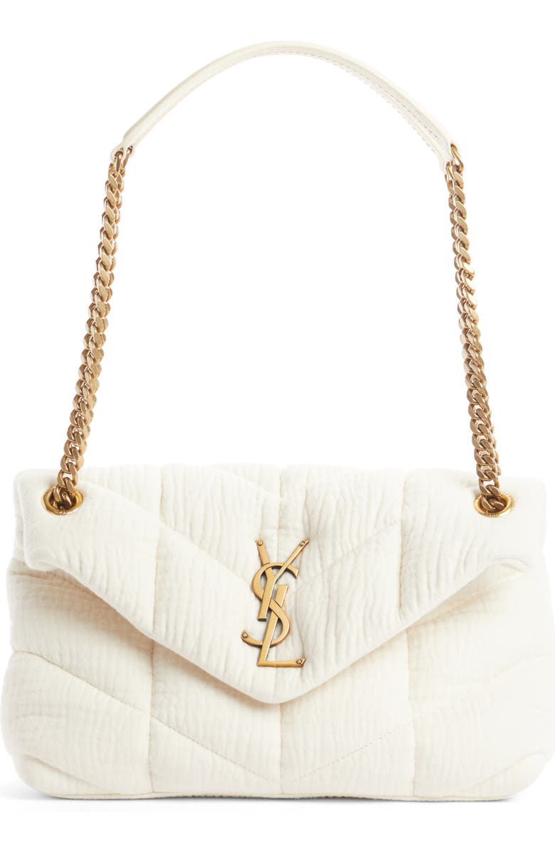 Small Loulou Puffer Cotton Twill Shoulder Bag
