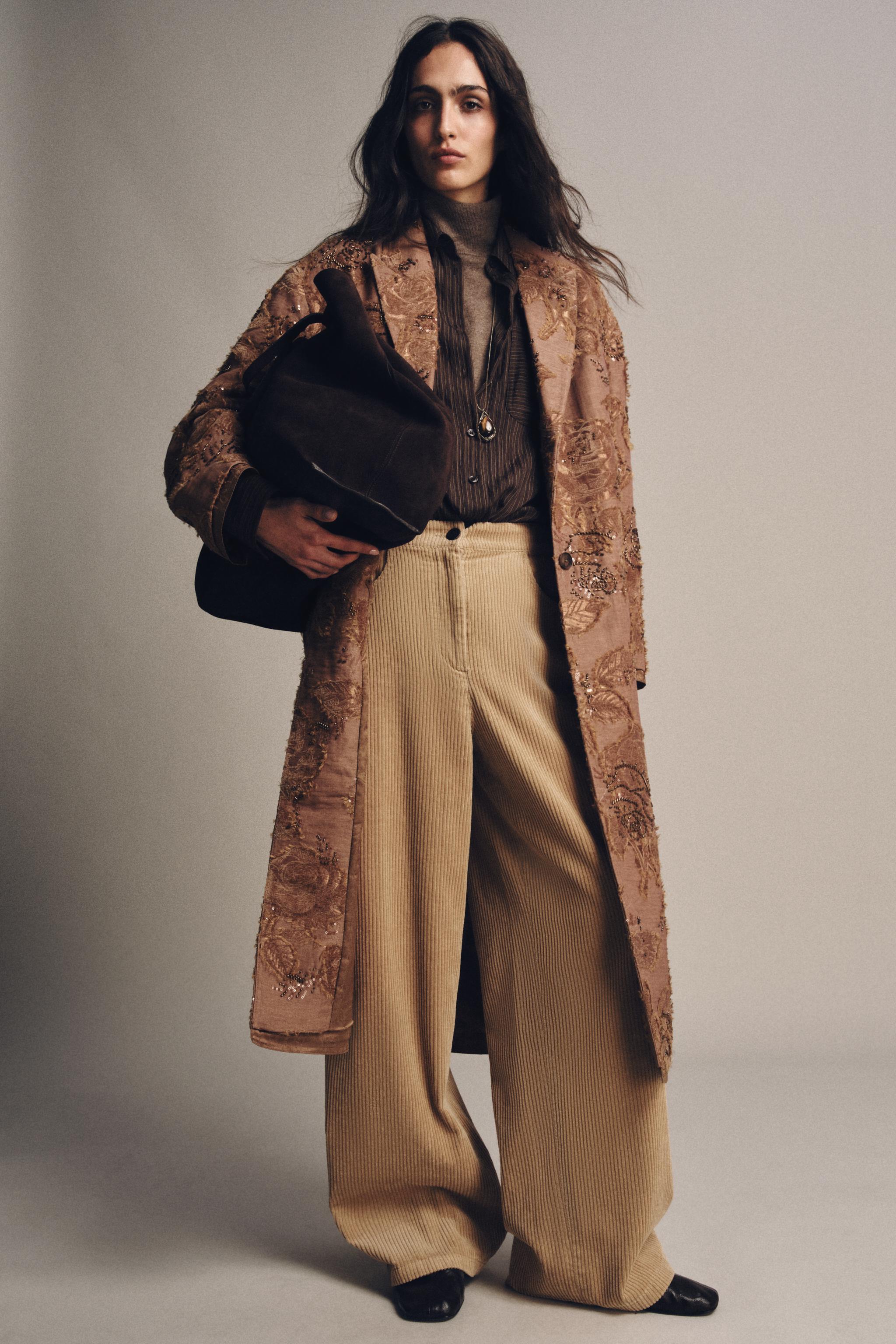 Embroidered Long Coat Zw Collection Limited Edition