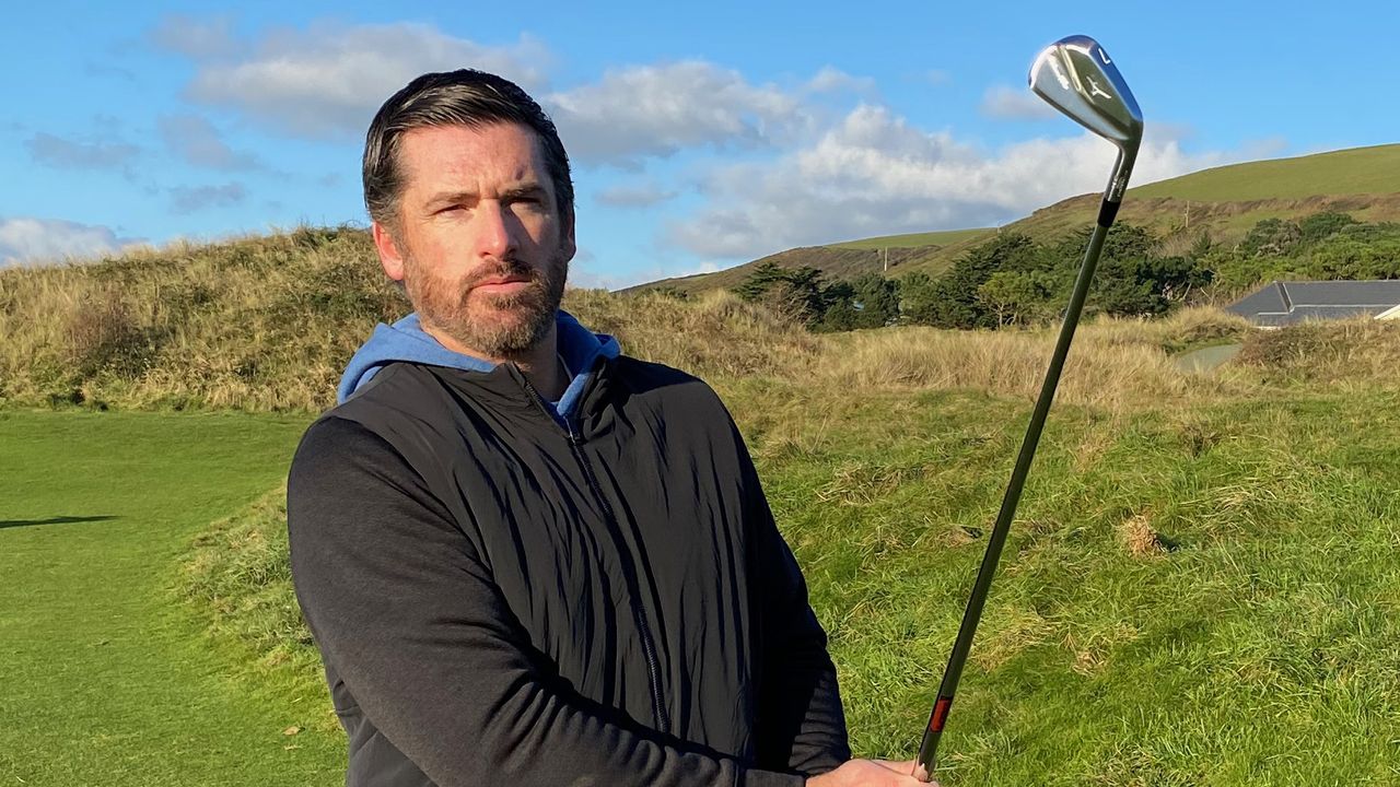 Photo of Joe Ferguson testing the Mizuno Pro 241 iron