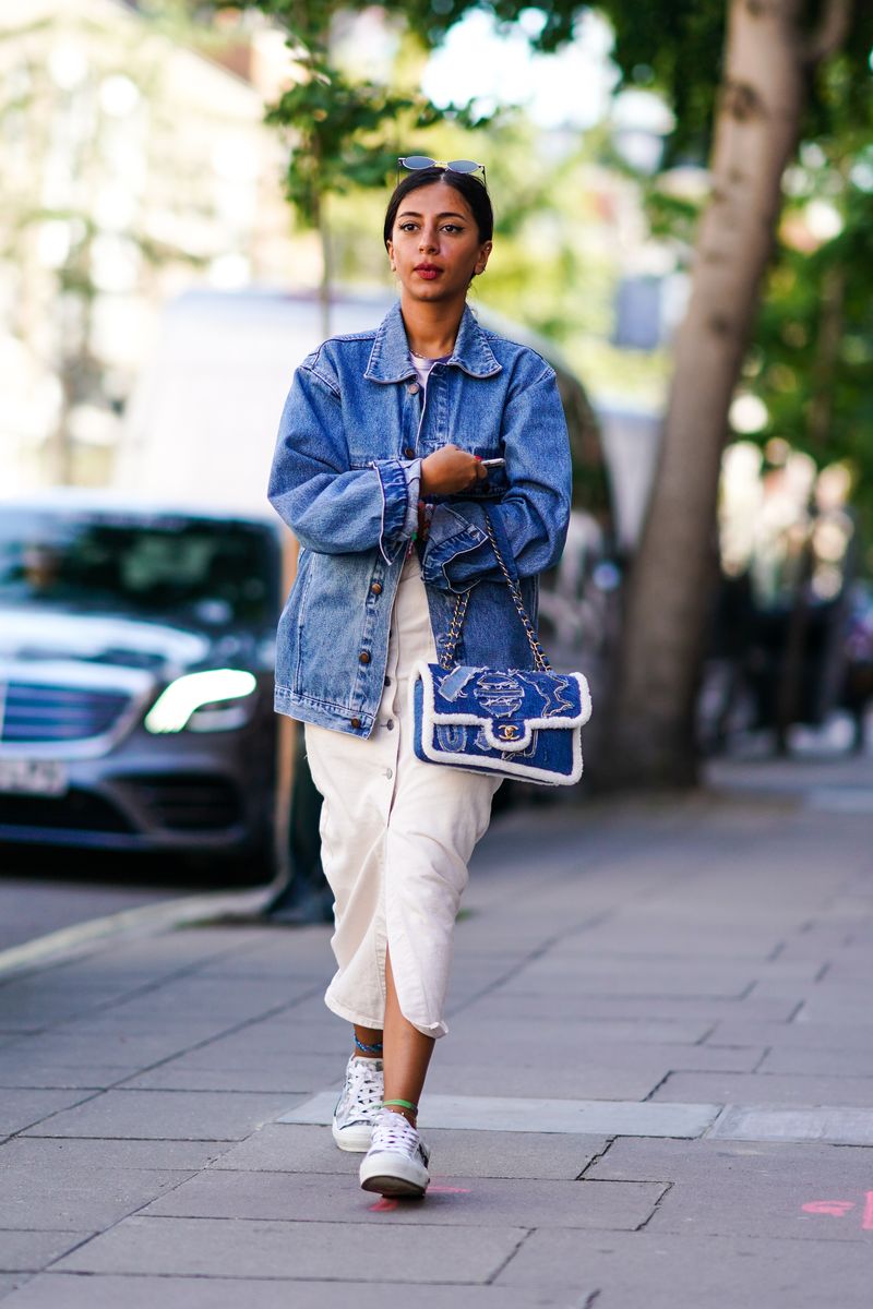 jean jacket and dress