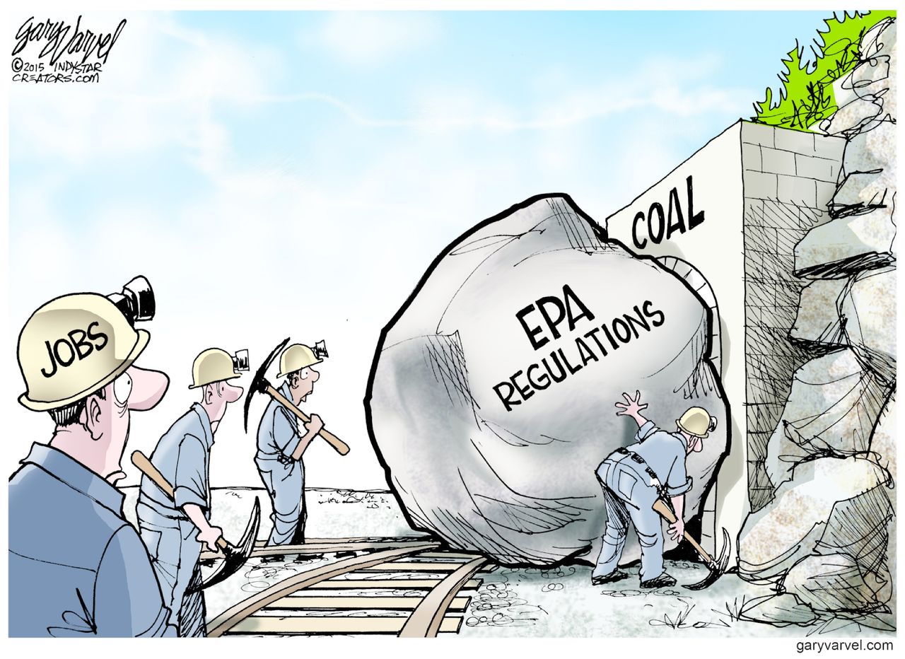 Political cartoon U.S. EPA Regulations Coal