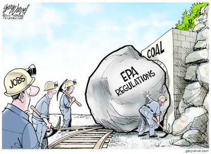 Political cartoon U.S. EPA Regulations Coal