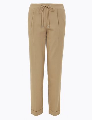 M&S Collection Drawstring Tapered Ankle Grazer Trousers
