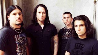 Trivium posing for a photograph in 2006