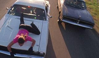 Zoe Bell playing ships mast in Death Proof