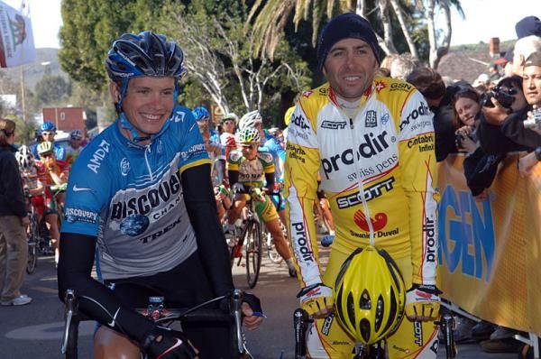 These two men won four Giro editions in five years: Paolo Savoldelli (l) and Gilberto Simoni.