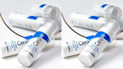 Three bottles of CeraVe Hydrating Hyaluronic Serum