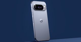 Pixel 10 render against blue background.