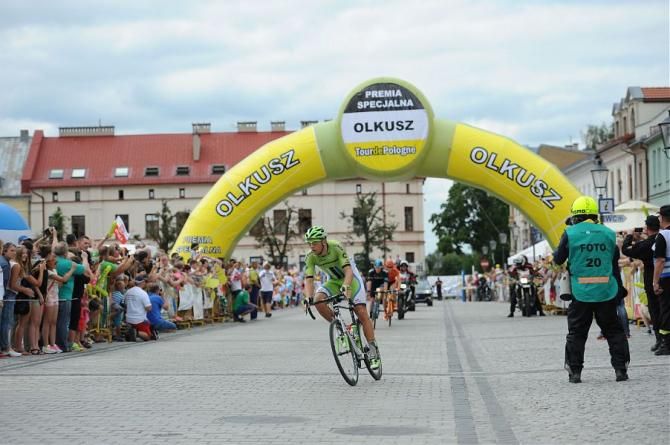 Matthias Krizek (Cannondale) attacks his breakaway companions