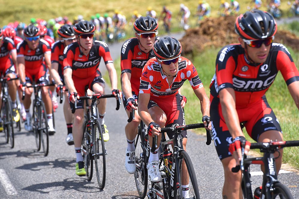 Richie Porte tucked in the BMC train on stage 2 of the Criterium du Dauphine