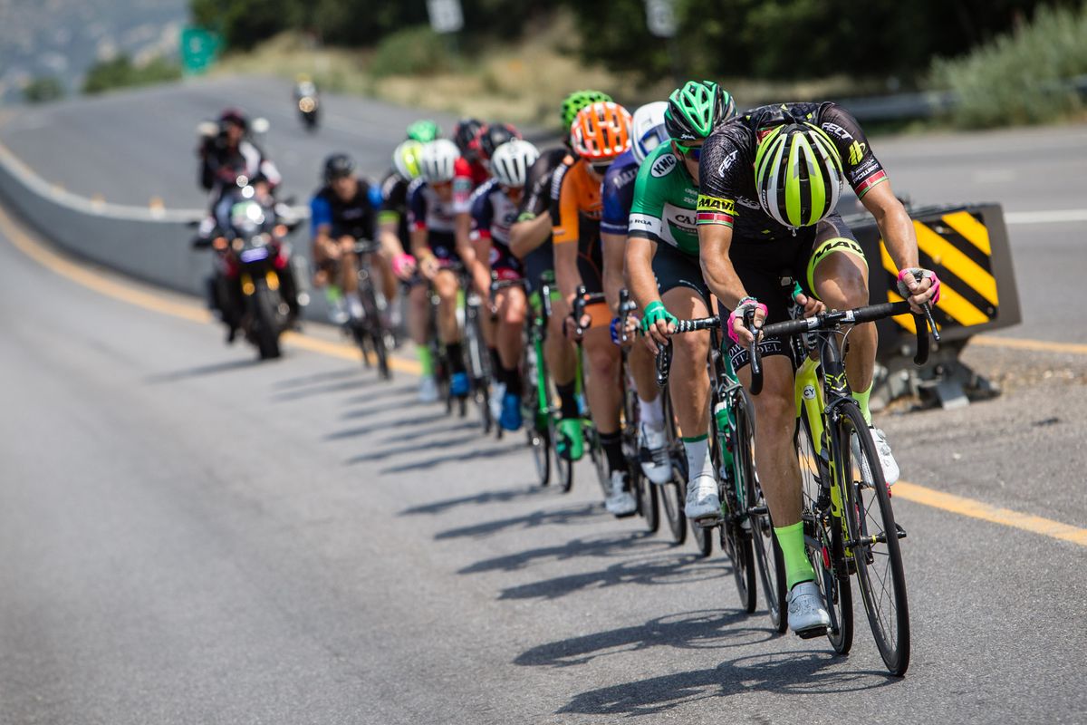 Andre Krasilnikau drives the breakaway during stage 5