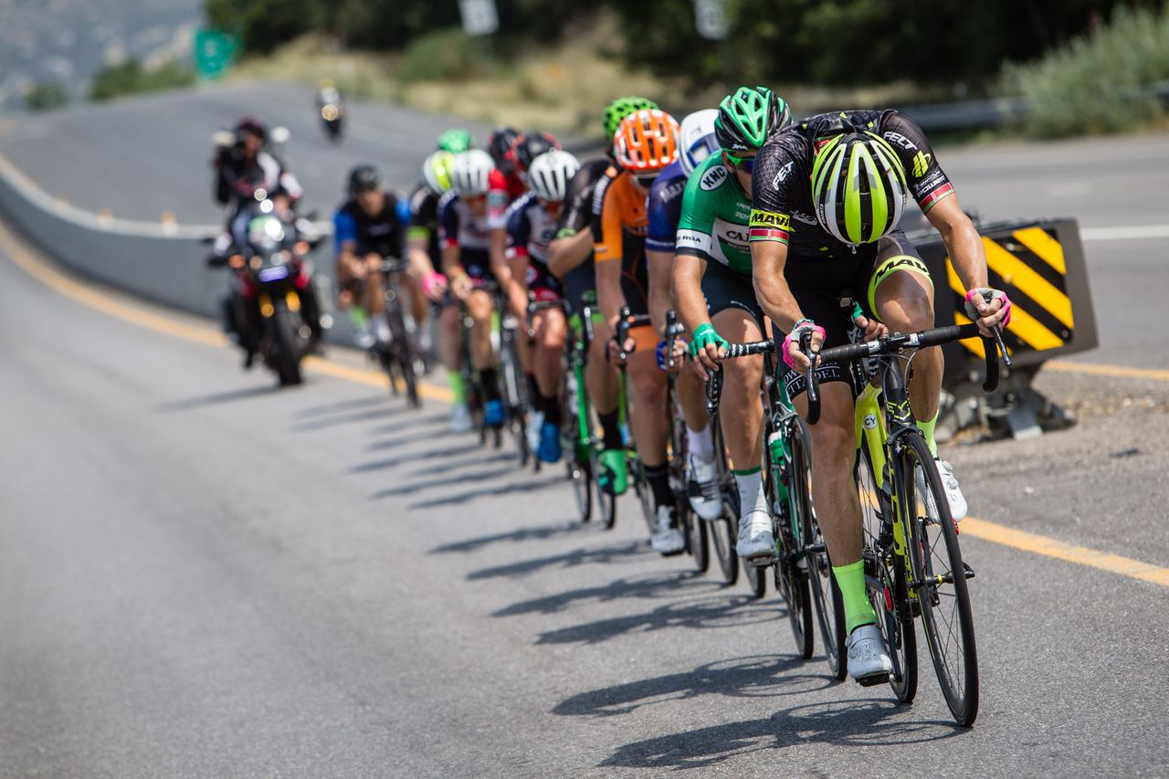 Andre Krasilnikau drives the breakaway during stage 5