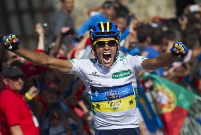 Alberto Contador took an emphatic solo victory in the Vuelta's 17th stage that put the Spaniard back in the overall lead.